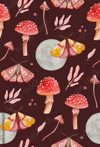 Magic cute pink moth and mu...