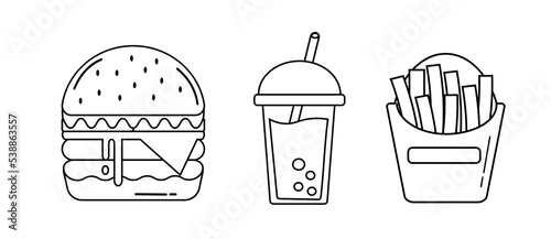 instant food set for icon or coloring

