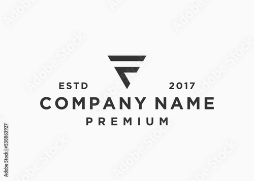 letter f shield logo design vector illustration template