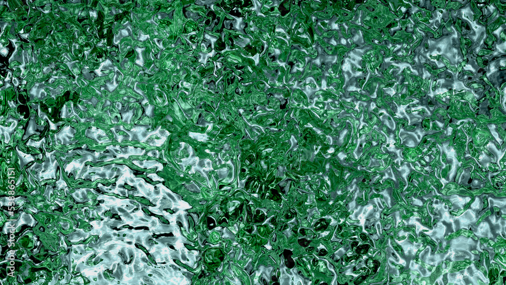 Metallic and Green Fluid Filling the screen with many Swirls and Waves Metallic and Green Fluid Filling the screen with many Swirls and Waves