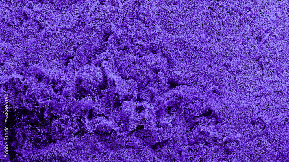 Obraz premium Millions of Tiny Purple Particles Filling the screen with many Swirls and small Waves on Black