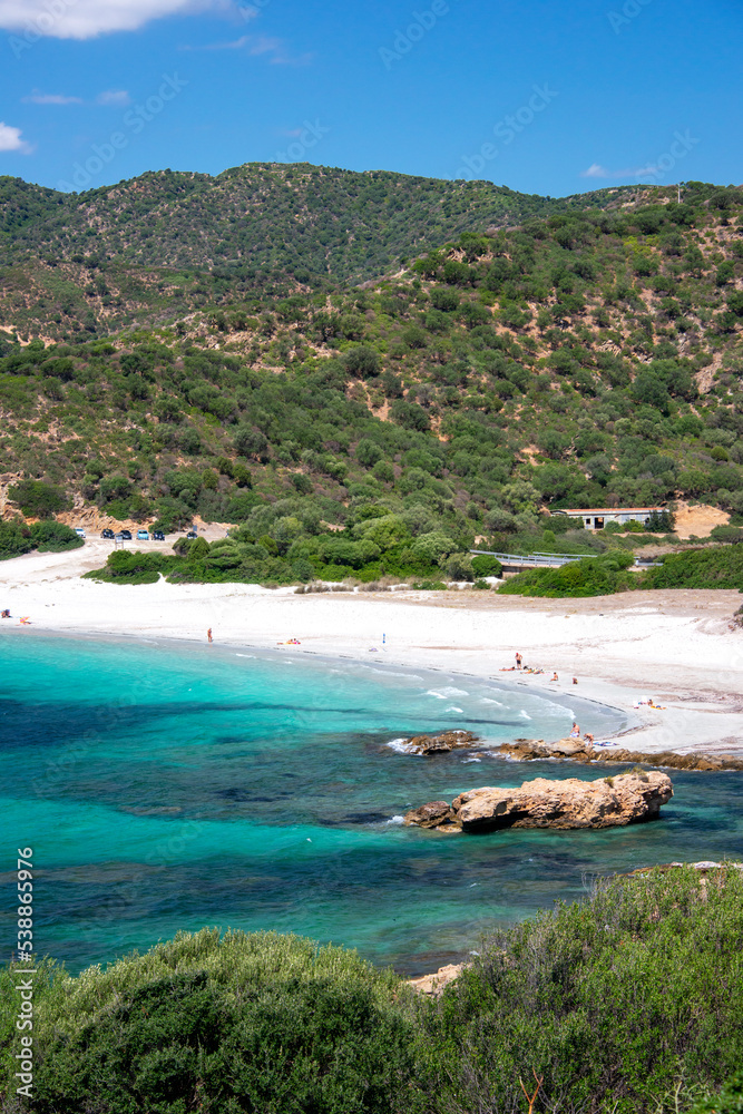 Piscinni bay, beach with crystal clear waters in southwest Sardinia, Domus de Maria