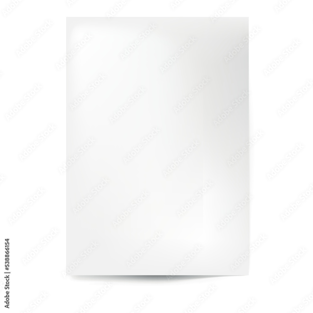 blank white paper A4 with shadow on white background. Poster or document template blank white paper A4 with shadow on white background. Poster or document template