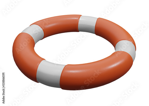 isolated 3d render of life buoy for saving or help concept, png format with transparent background. © mtkang