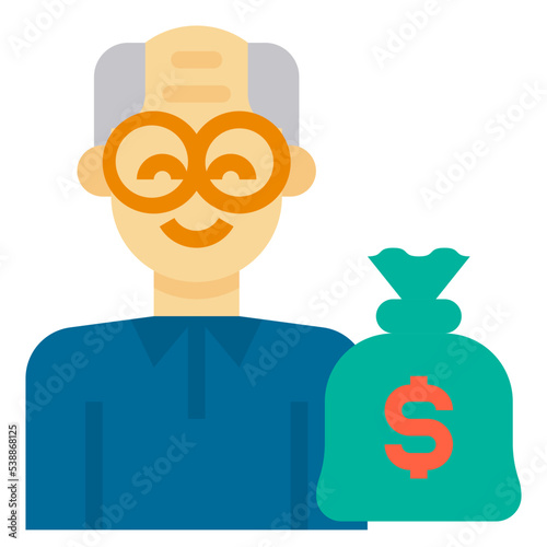 retirement fund flat icon
