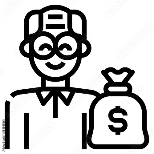 retirement fund outline icon