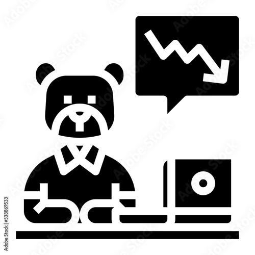 Bear market glyph icon