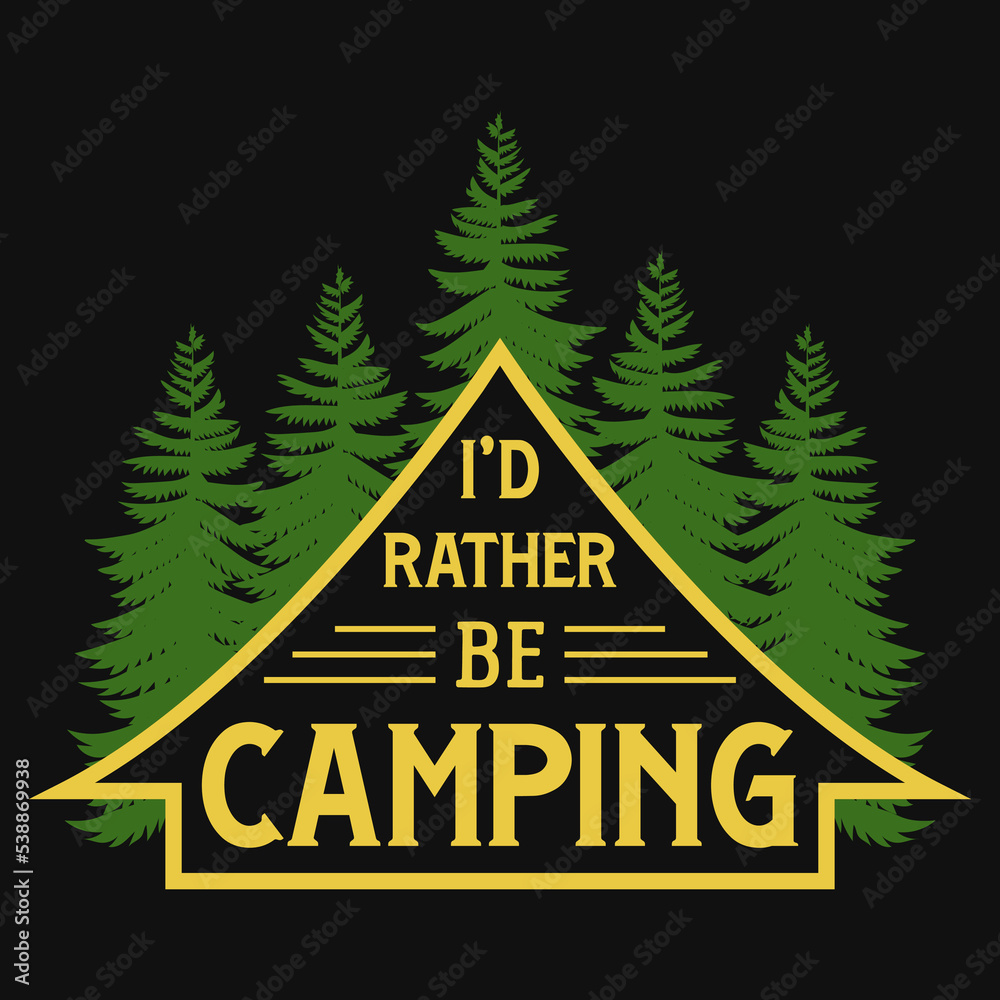 Camping typography tshirt design