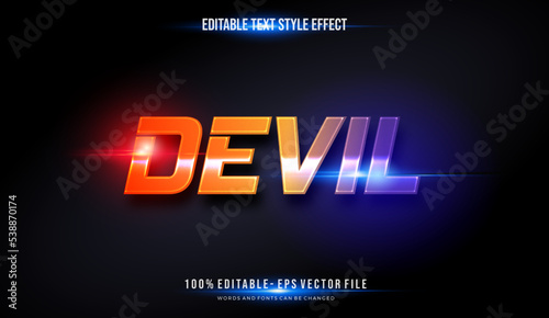 shiny chrome gradient vibrant color text style effect. Editable vector fonts
