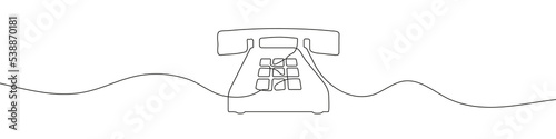 Continuous drawing of handset. One line icon of handset. One line drawing background. Vector illustration. Phone icon