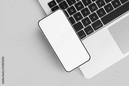 Macbook pro with smartphone website presentation mockup