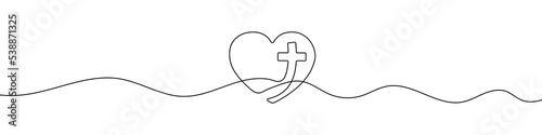 Single continuous line drawing of a church logo. One continuous line of a church logo. Vector illustration. Church logo design