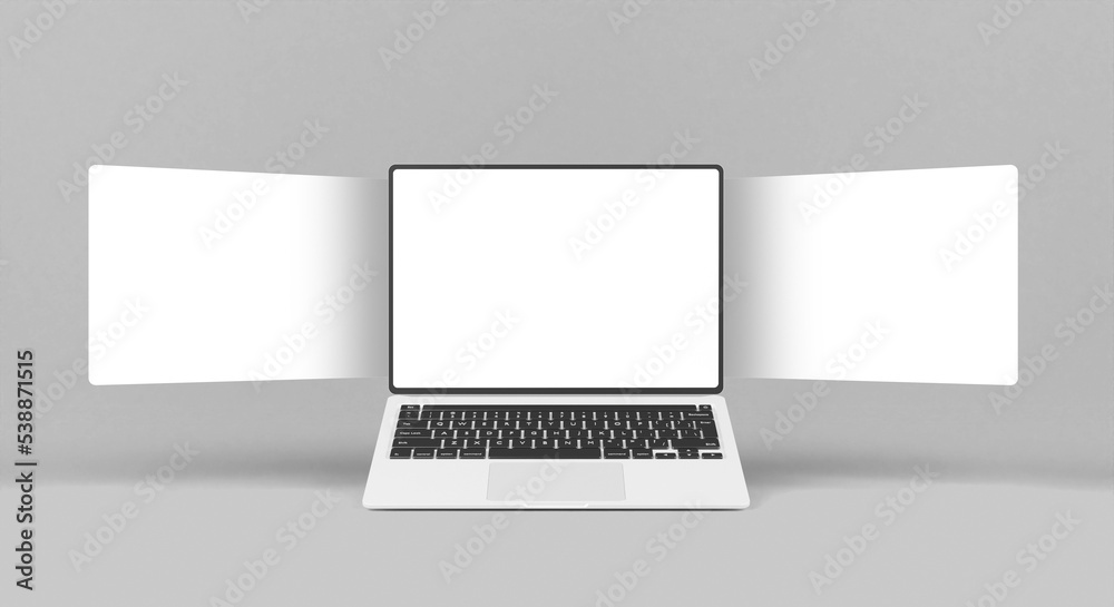 Obraz premium Mackbook pro screen with website presentation mockup