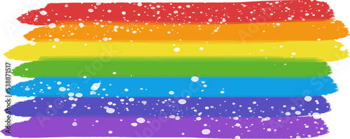 Watercolor rainbow of LGBT flag colors.