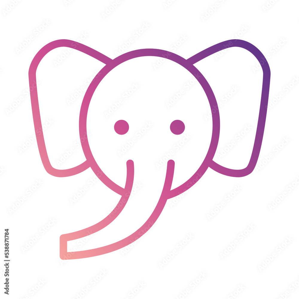 Obraz premium Elephant Cute Face Icon