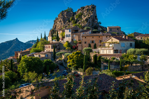 The beautiful provencal hill top village of La Roque Alric in the Dentelles de Montmirail, provence France,