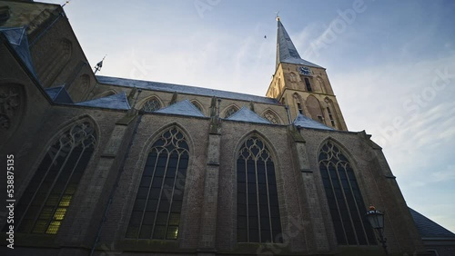 POV walking footage of a church building in Kampen, the Netherlands. photo