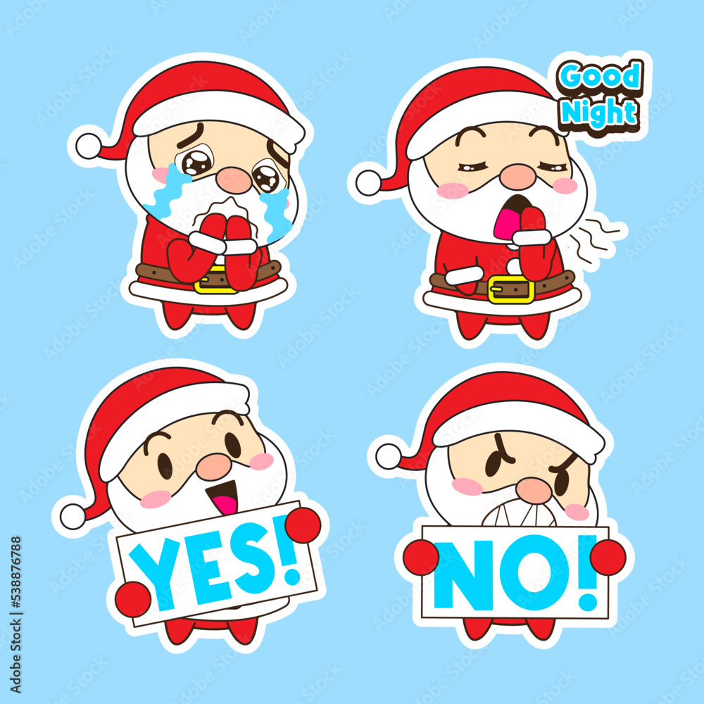 cute santa claus vector set, xmas illustration cute santa claus vector set, xmas illustration