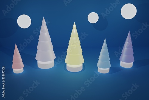 Christmas tree. 3D rendering