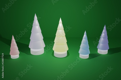 Christmas tree. 3D rendering