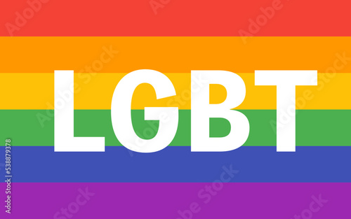 LGBTのレインボーフラッグとLGBTの文字
