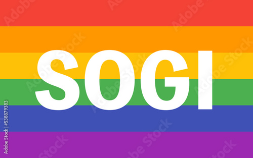 LGBTのレインボーフラッグとSOGIの文字