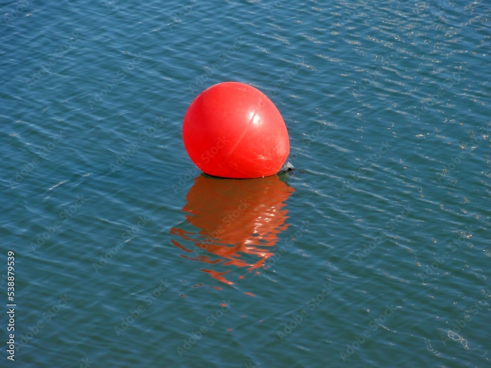 Red buoy in the water