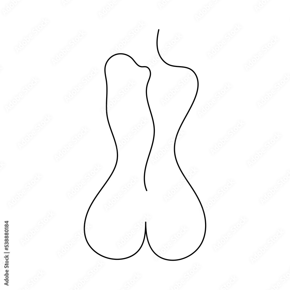 Obraz premium Women's back in the style of line art