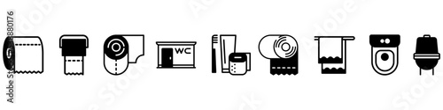 Toilet paper roll vector icon. towel flat line illustration sign. Hygiene symbol. wc logo.