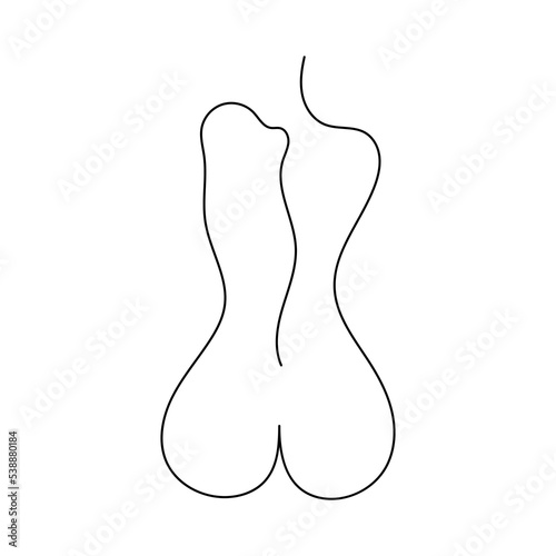 Women's back in the style of line art