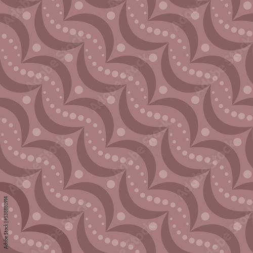 LIGHT CORAL ABSTRACT SEAMLESS PATTERN WITH CIRCLES HALF MOONS IN VECTOR