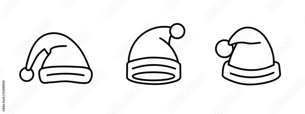 santa claus hat. set of flat style santa claus hat icons. vector illustration santa claus hat. set of flat style santa claus hat icons. vector illustration