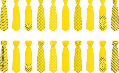 big set ties different types, neckties various size