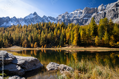 queyras, lac miroir, alpes, hautes-alpes, automne photo