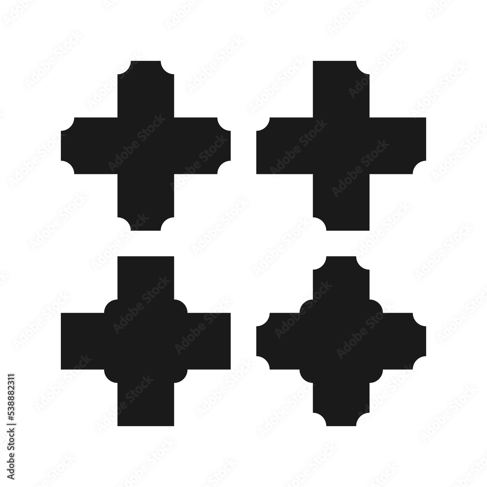 Obraz premium Swiss Cross Negative Corner Shape Icons