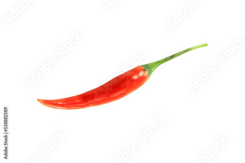 one red chili spicy taste isolated on white background. © Parichart