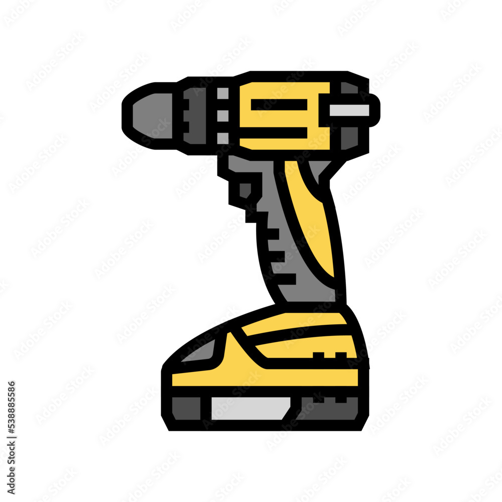 Fototapeta premium screwdriver machine color icon vector. screwdriver machine sign. isolated symbol illustration
