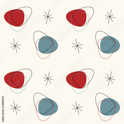 Mid Century Abstract Seamless Pattern