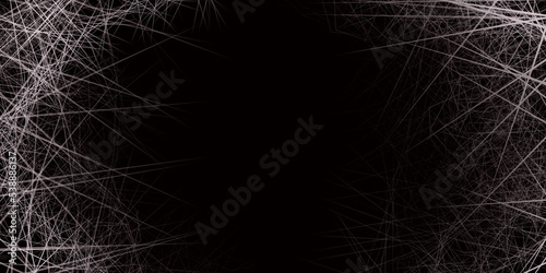 Abstract intersecting white lines with black background.
