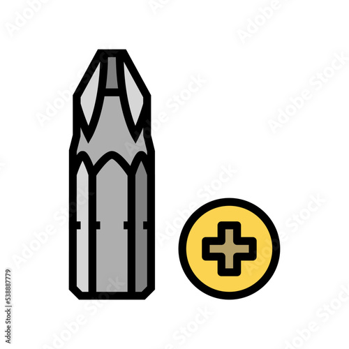 phillips head screwdriver bit color icon vector. phillips head screwdriver bit sign. isolated symbol illustration
