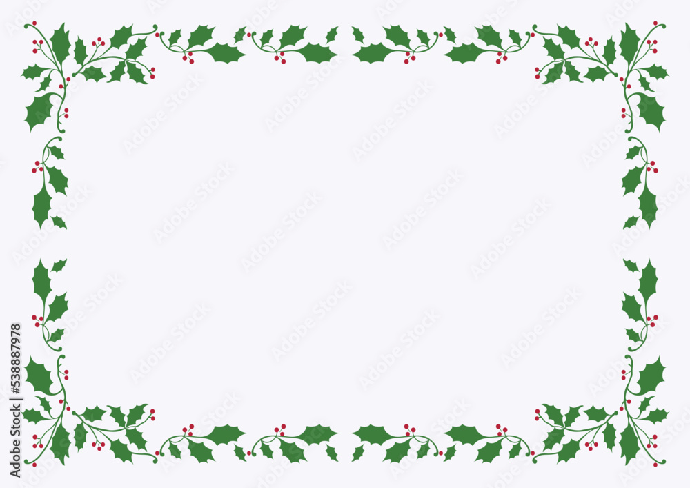 A4 Vector Christmas Holly Border A4 Vector Christmas Holly Border