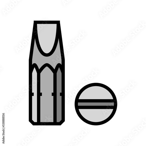 slopt head screwdriver bit color icon vector. slopt head screwdriver bit sign. isolated symbol illustration