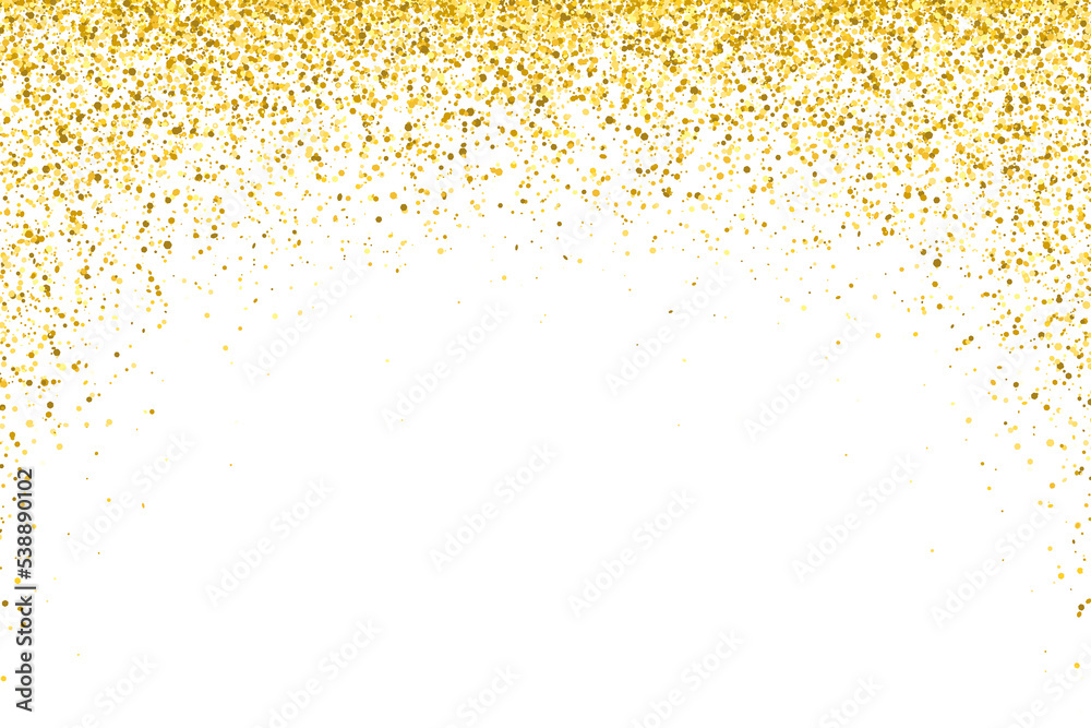 Gold falling particles arch shape isolated - obrazy, fototapety, plakaty 