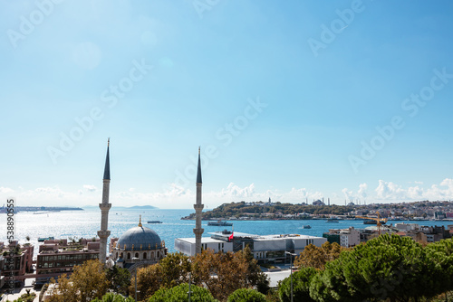 Istanbul view from Cihangir district. Travel to Istanbul background photo photo