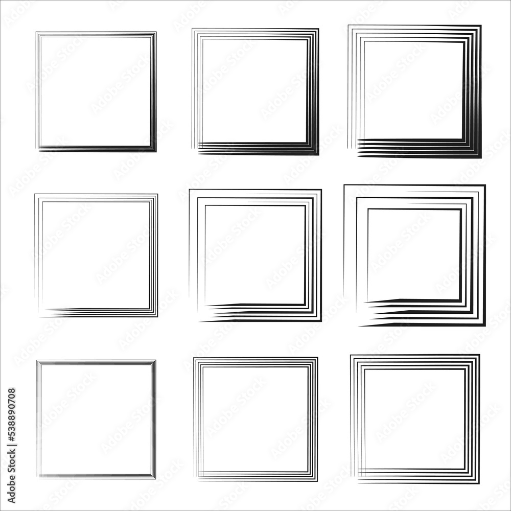 Rectangular vector frame. black square shape borders. Vector borders grunge template set. Grungy old texture. Vector illustration Rectangular vector frame. black square shape borders. Vector borders grunge template set. Grungy old texture. Vector illustration