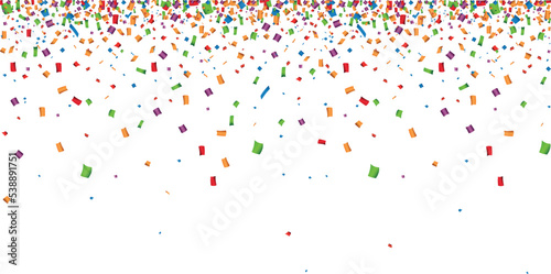 Holiday background with flying confetti, Party confetti pieces for celebration