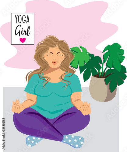 beautiful curvy blonde yoga girl