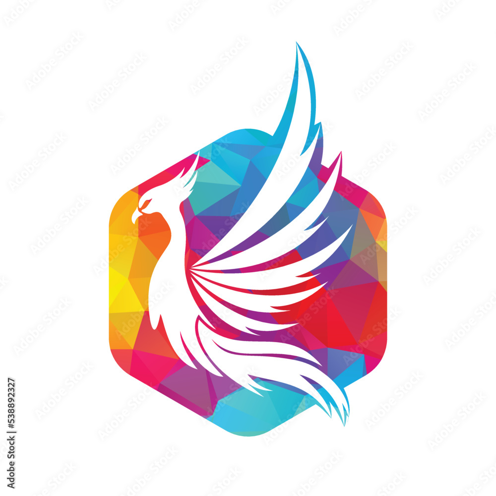 Obraz premium Phoenix Logo flying bird abstract design vector template.