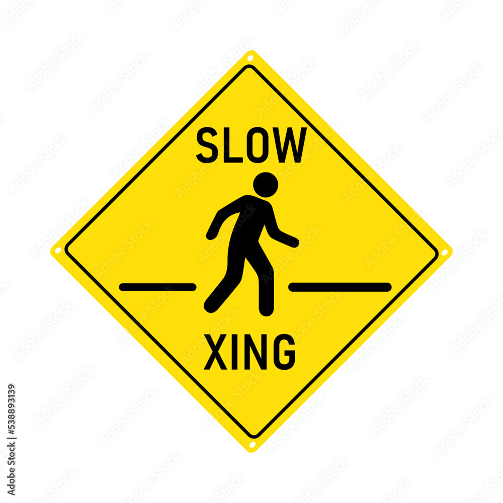 slow xing street cross sign icon. colorful signs slow xing street cross sign icon. colorful signs