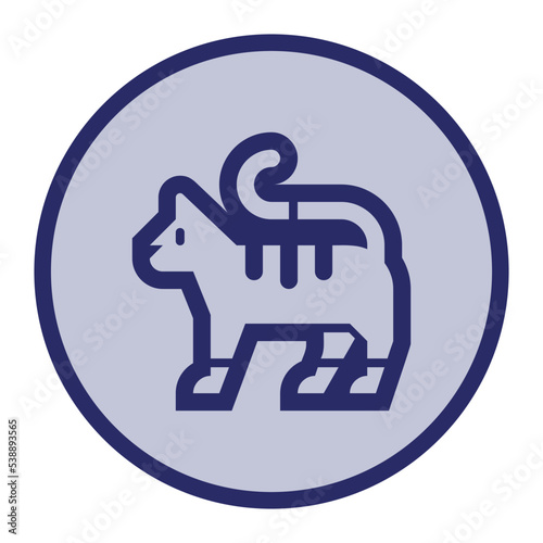 Popular editable animal icon. In round colorful vector icon.  Small or big mouse, chicken, cat, dog, pig, elephant, camel, frog, bear, koala, bull, panda, wolf, rabbit